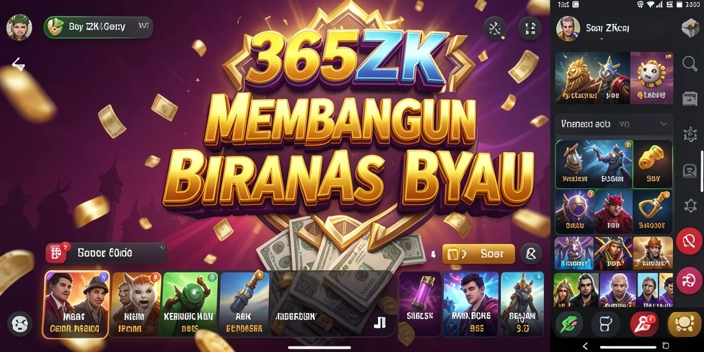 Screenshot menampilkan gameplay dinamis dari 365ZK dengan antarmuka yang menarik.