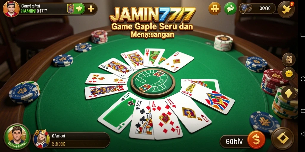 Tampilan gameplay seru dalam permainan Gaple JAMIN777.