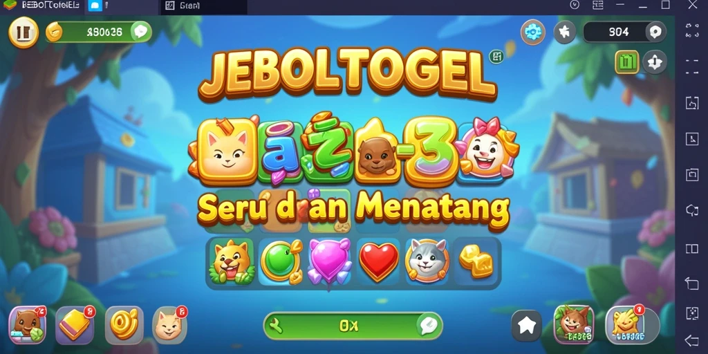 Screenshot gameplay JEBOLTOGEL menampilkan keseruan permainan Match-3.