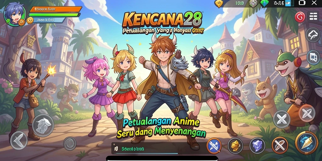 Tampilan gameplay KENCANA28 yang menakjubkan dan penuh warna.