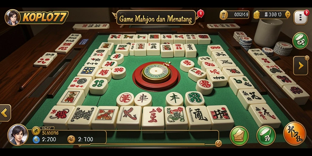 Tampilan gameplay menarik dari KOPLO77 menunjukkan papan Mahjong yang penuh warna.