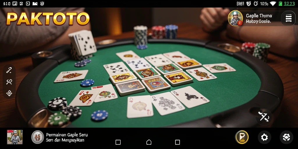 Tampilan gameplay PAKTOTO dengan suasana bermain Gaple yang seru.