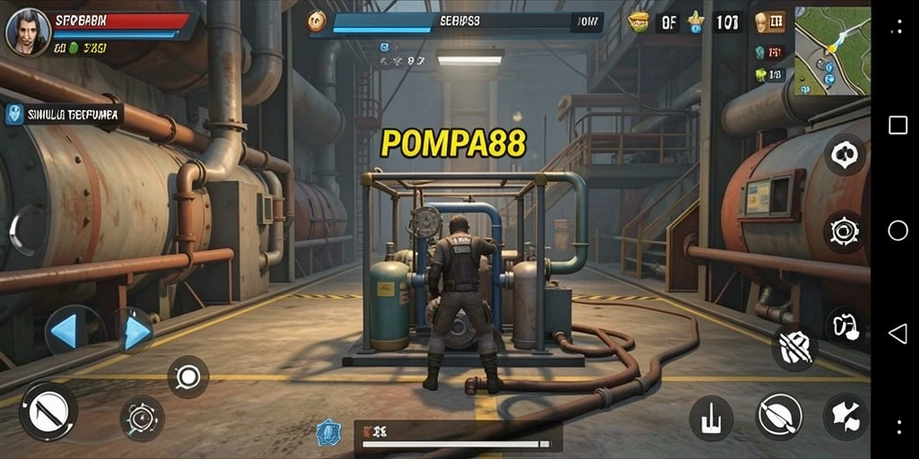 Screenshot gameplay POMPA88 dengan tantangan pompa yang menarik.