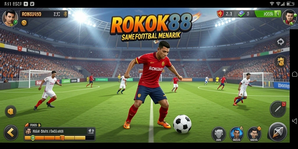 Tampilan gameplay seru dari ROKOK88 yang menampilkan aksi menarik di lapangan.
