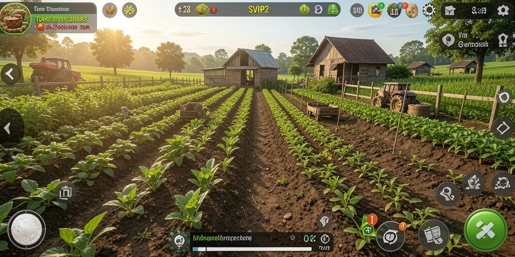 Tampilan gameplay SVIP2 yang menakjubkan dalam pengalaman bertani.
