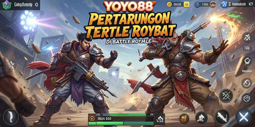 Screenshot utama dari gameplay intens di YOYO88 Battle Royale.